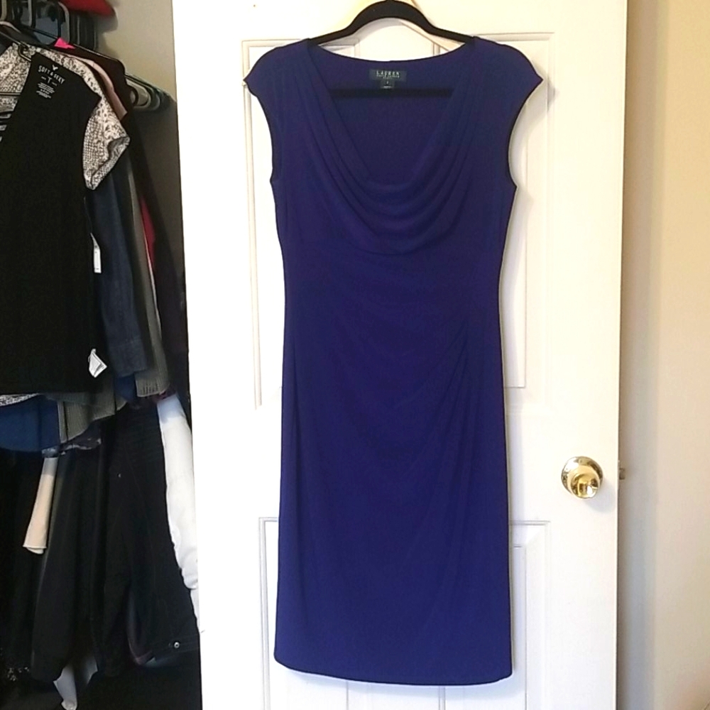 Lauren Ralph Lauren Stretch Cowlneck Dress